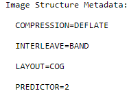 GDAL Info showing LAYOUT=COG